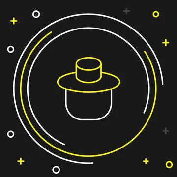 Line Beekeeper with protect hat icon isolated on black background. Special Stock Illustration