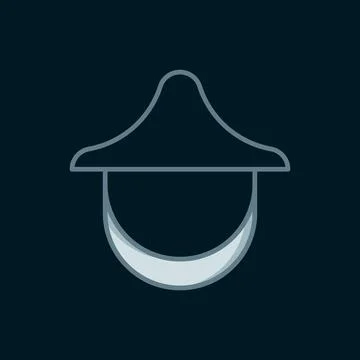 Line Beekeeper with protect hat icon isolated on black background. Special .. Stock Illustration