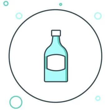 Line Beer bottle icon isolated on white background. Colorful outline concep.. Stock Illustration