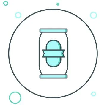 Line Beer can icon isolated on white background. Colorful outline concept. .. Stock Illustration