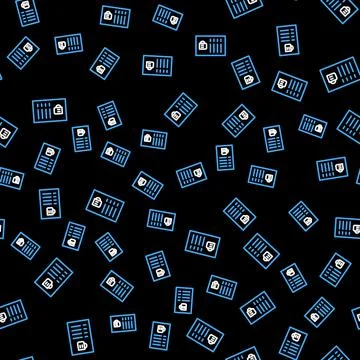Line Beer menu icon isolated seamless pattern on black background. Beer Stock Illustration