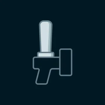 Line Beer tap icon isolated on black background. Flat filled outline style .. Stock Illustration