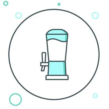 Line Beer tap icon isolated on white background. Colorful outline concept. .. Stock Illustration