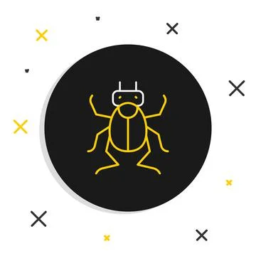 Line Beetle bug icon isolated on white background. Colorful outline concept Stock Illustration
