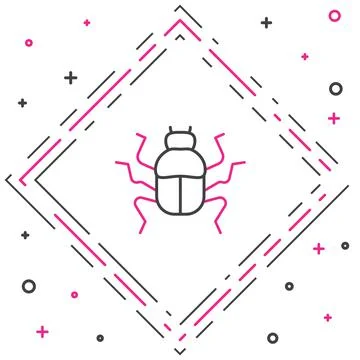 Line Beetle bug icon isolated on white background. Colorful outline concept 스톡 일러스트