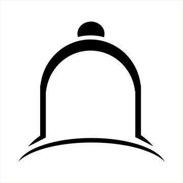 Line bell icon. Simple silhouette bell in white background. Editable vector Stock Illustration
