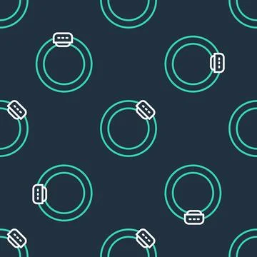 Line Bicycle brake disc icon isolated seamless pattern on black background Illustrazione stock