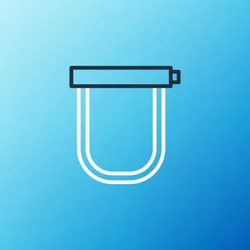 Line Bicycle lock U shaped industrial icon isolated on blue background. Colorful Stock Illustration