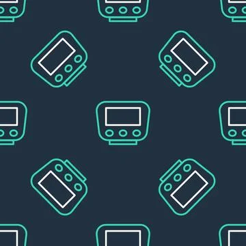 Line Bicycle speedometer icon isolated seamless pattern on black background.. イラスト素材