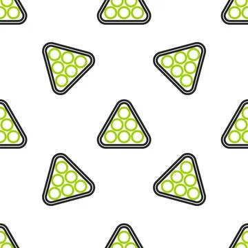Line Billiard balls in a rack triangle icon isolated seamless pattern on white Illustrazione stock