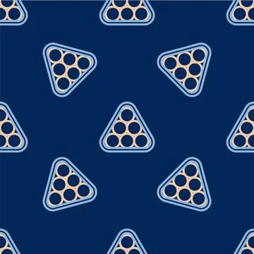 Line Billiard balls in a rack triangle icon isolated seamless pattern on blue Illustrazione stock