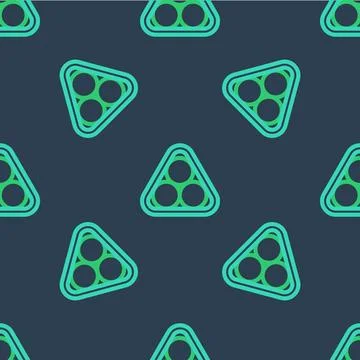 Line Billiard balls in a rack triangle icon isolated seamless pattern on blue Stock Illustration