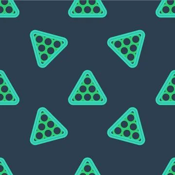 Line Billiard balls in a rack triangle icon isolated seamless pattern on bl.. Illustrazione stock