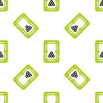 Line Billiard table icon isolated seamless pattern on white background. Pool 스톡 일러스트