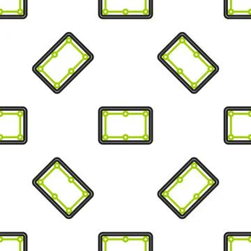 Line Billiard table icon isolated seamless pattern on white background. Pool Stock Illustration