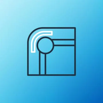Line Billiard table icon isolated on blue background. Pool table. Colorful Stock Illustration