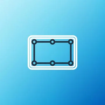 Line Billiard table icon isolated on blue background. Pool table. Colorful イラスト素材