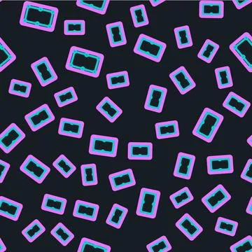 Line Billiard table icon isolated seamless pattern on black background. Pool 스톡 일러스트