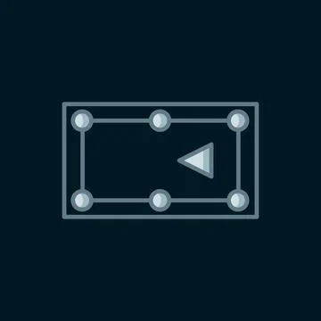 Line Billiard table icon isolated on black background. Pool table. Flat fil.. Illustration