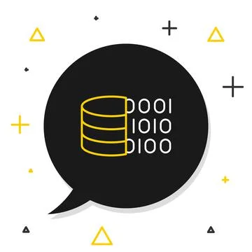 Line Binary code icon isolated on white background. Colorful outline concept Stock Illustration