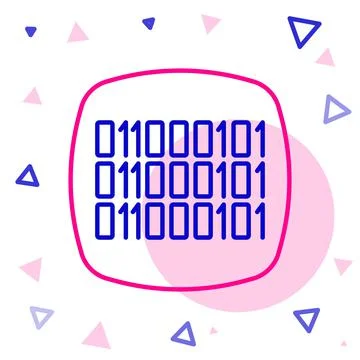 Line Binary code icon isolated on white background. Colorful outline concept Stock Illustration