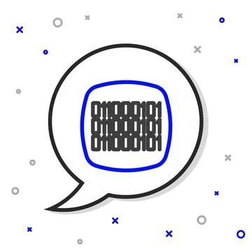 Line Binary code icon isolated on white background. Colorful outline concept Stock Illustration