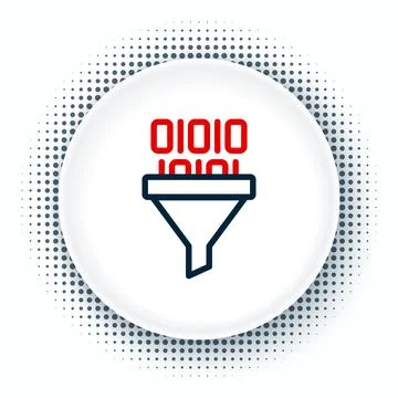 Line Binary code icon isolated on white background. Colorful outline concept Stock Illustration