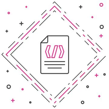 Line Binary code icon isolated on white background. Colorful outline concept Stock Illustration