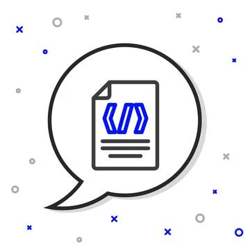 Line Binary code icon isolated on white background. Colorful outline concept. Stock Illustration