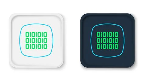 Line Binary code icon isolated on white background. Colorful outline concept Stock Illustration