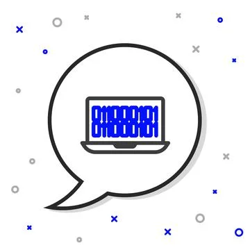 Line Binary code icon isolated on white background. Colorful outline concept Stock Illustration