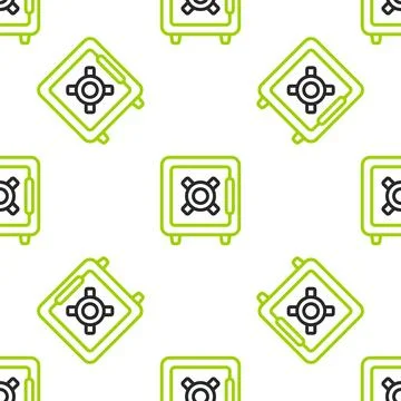 Line Binary code icon isolated seamless pattern on white background. Vector Stock Illustration