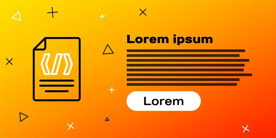 Line Binary code icon isolated on yellow background. Colorful outline conce.. Stock Illustration