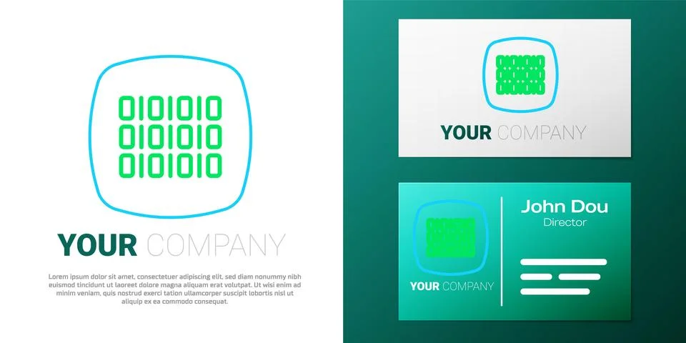Line Binary code icon isolated on white background. Colorful outline concep.. 库存插图