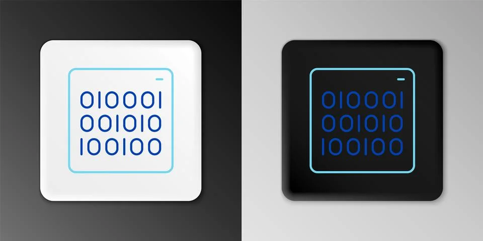 Line Binary code icon isolated on grey background. Colorful outline concept.. Stock Illustration