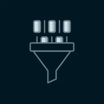 Line Binary code icon isolated on black background. Flat filled outline sty.. Stock Illustration