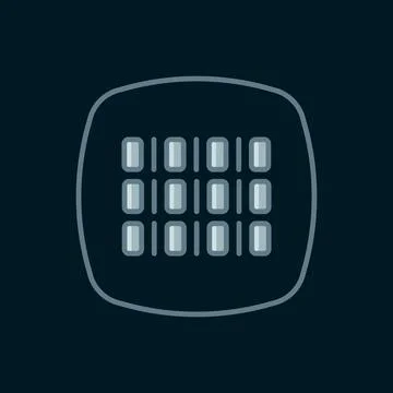 Line Binary code icon isolated on black background. Flat filled outline sty.. Stock Illustration