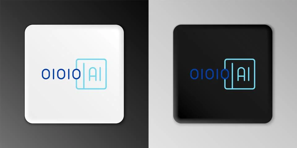 Line Binary code icon isolated on grey background. Colorful outline concept.. Stockillustratie