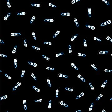 Line Biohazard rocket icon isolated seamless pattern on black background. Rocket イラスト素材