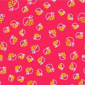 Line Biological structure icon isolated seamless pattern on red background... Stock Illustration