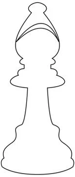 Line bishop, chess piece, icon, figure, isolated on white background vector. Ilustración de archivo