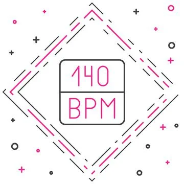 Line Bitrate icon isolated on white background. Music speed. Sound quality Stock Illustration