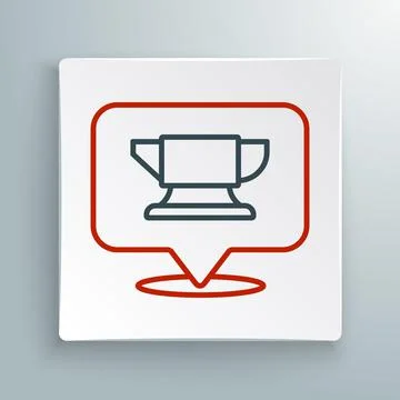 Line Blacksmith anvil tool icon isolated on white background. Metal forging 스톡 일러스트