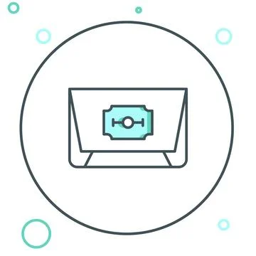 Line Blade razor icon isolated on white background. Colorful outline concep.. Stock Illustration