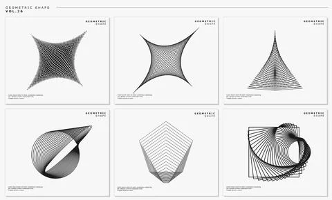 Line blend abstract design template set. Modern dynamic lines logo graphic. Stock Illustration
