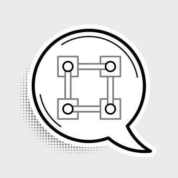 Line Blockchain technology icon isolated on grey background. Cryptocurrency data Stock Illustration