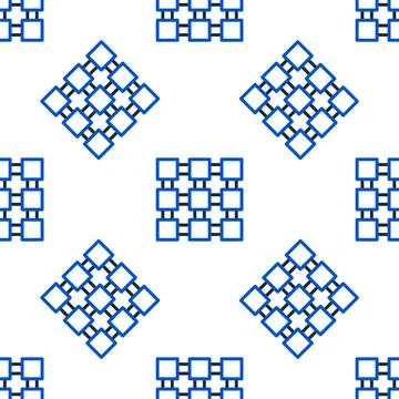 Line Blockchain technology icon isolated seamless pattern on white background Stock Illustration