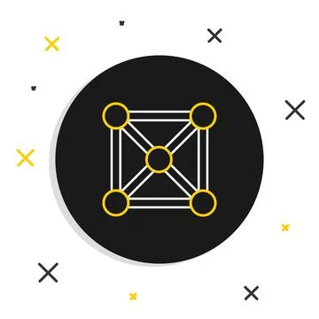 Line Blockchain technology icon isolated on white background. Cryptocurrency Stockillustratie