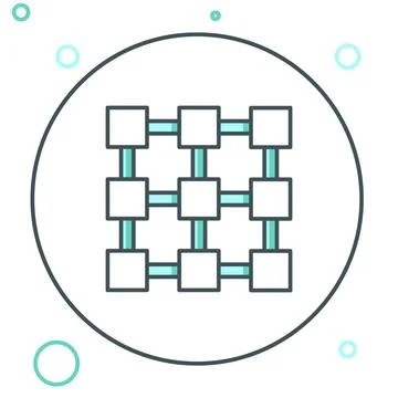 Line Blockchain technology icon isolated on white background. Cryptocurrenc.. Stock-Illustration