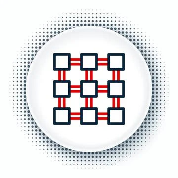 Line Blockchain technology icon isolated on white background. Cryptocurrenc.. Stock Illustration